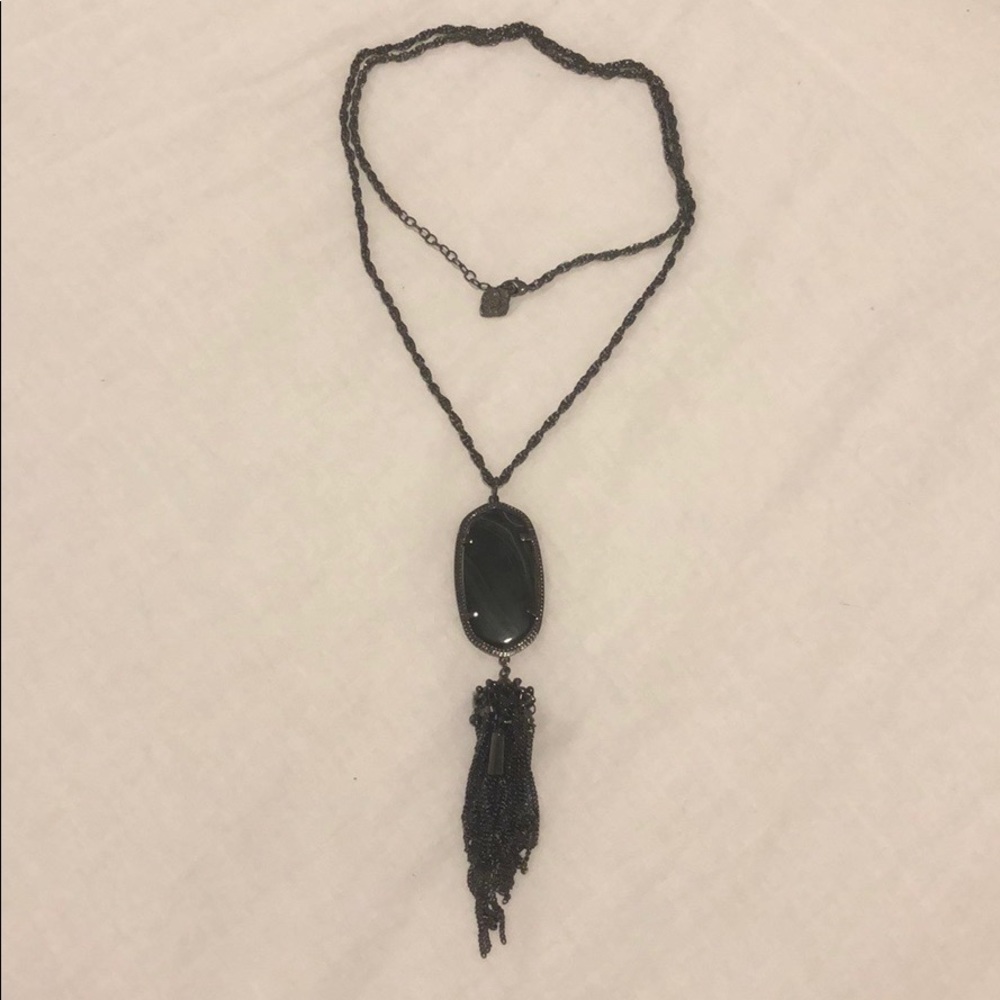 Kendra Scott Gun Metal & Black Rayne Necklace!